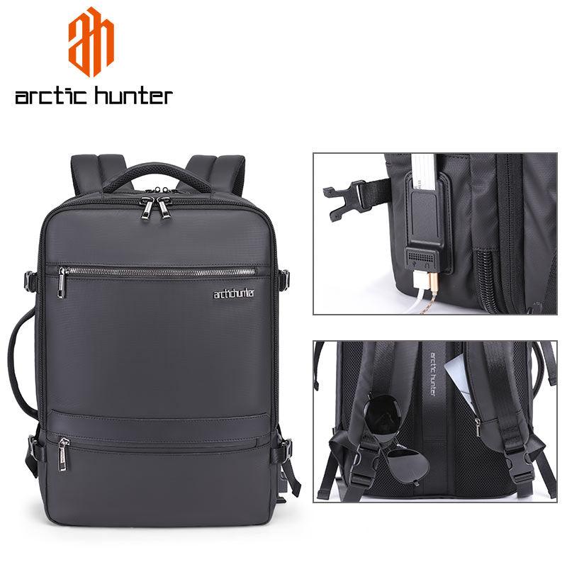 Arctic Hunter Expandable Travel Backpack Water Resistant 180° Opening Built In USB/Headphone Port Computer Bag for Men Women, B00350