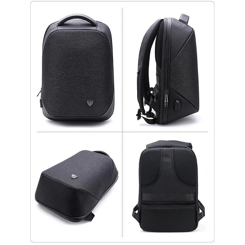 Arctic Hunter Semi Hard Durable Polyester Travel Backpack 15.6 Inch TSA Friendly with Built-in USB Port, B00193