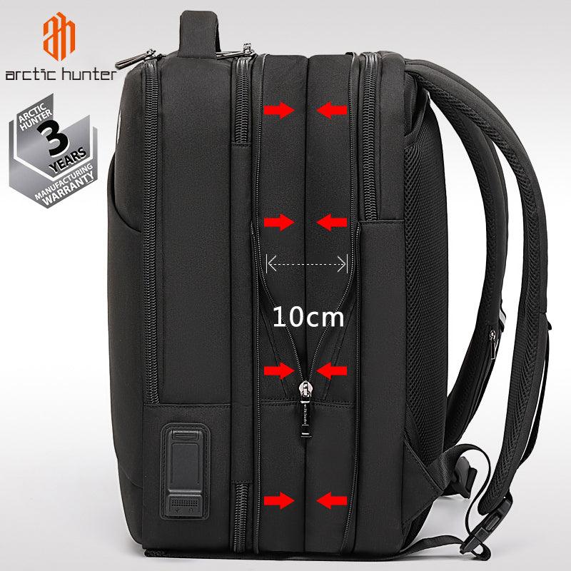 Arctic Hunter 3 in 1 Expandable Backpack 18 inch Water Resistant Travel Business Laptop Bag for Unisex with Built in USB and Headphone port, B00345