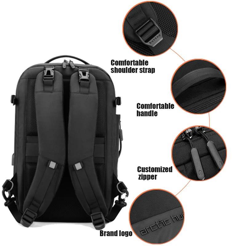 Arctic Hunter 3-in-1 Convertible Travel Backpack - Water-Repellent Daypack with USB Port & Headphone Jack for Men and Women, Model B00382