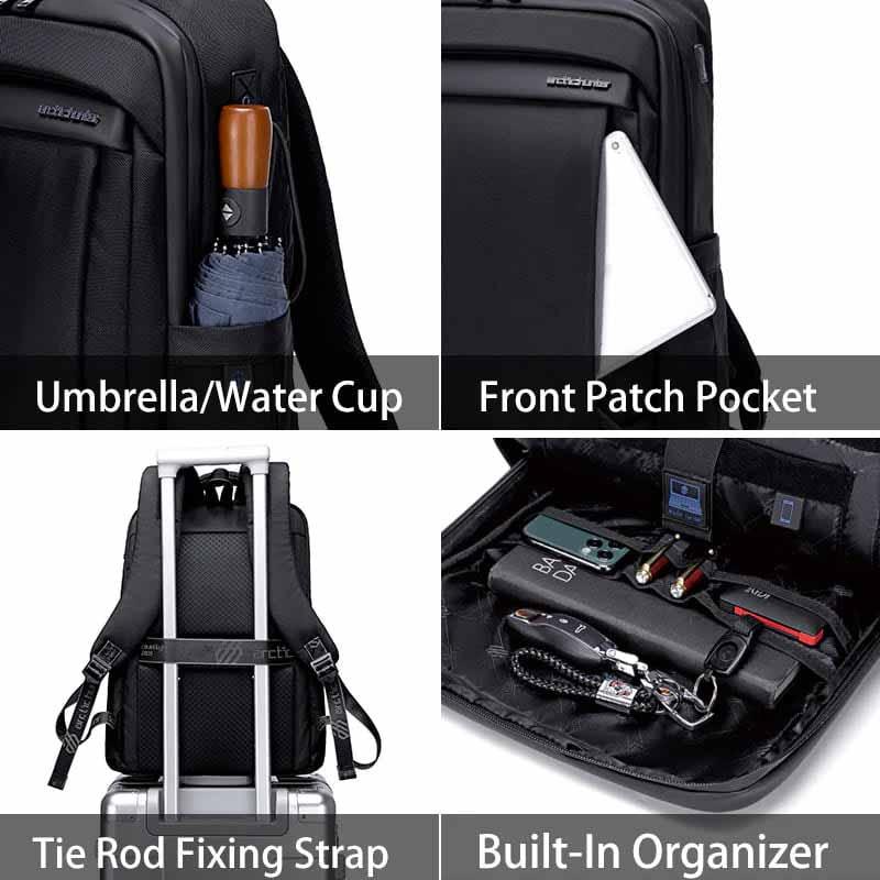 Arctic Hunter Lightweight Water-Resistant Laptop Backpack with USB Jack, Unisex Travel Bag with Separate Laptop Compartment, B00478