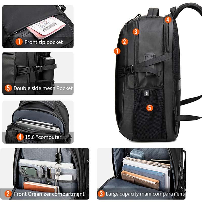 Arctic Hunter Travel Daypack: The Ultimate Water-Repellant, Scratch-Resistant 30L Backpack with Built-In USB/Headphone Port for Men and Women (Model B00388)