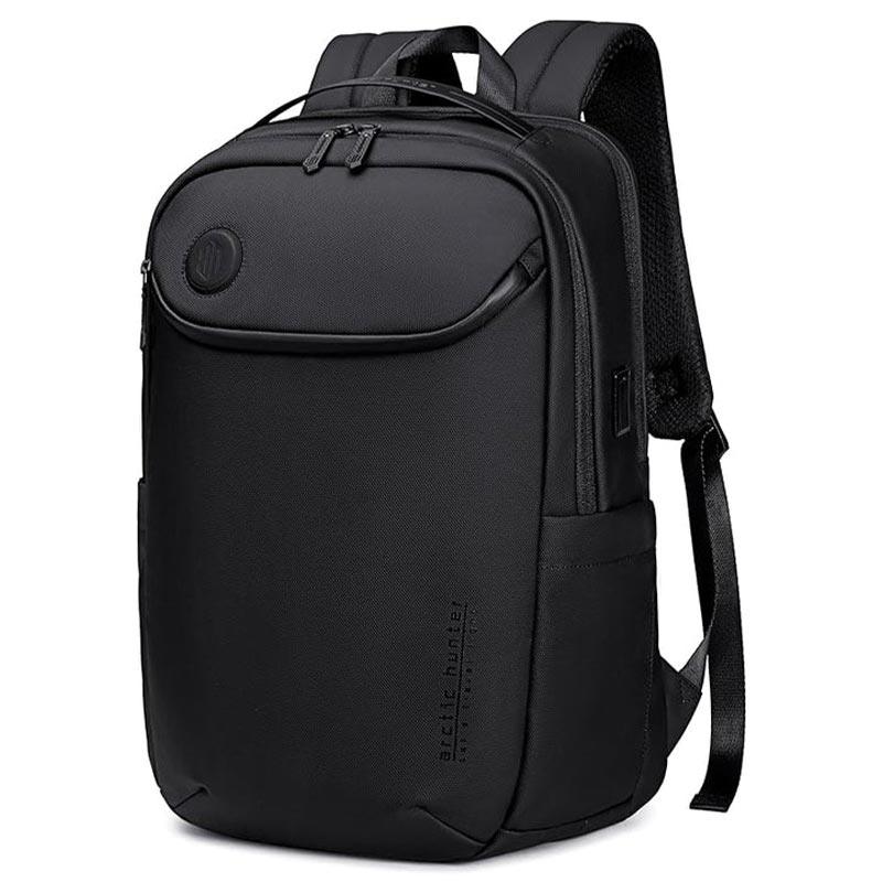 Arctic Hunter 15.6-inch Water-Resistant Laptop Backpack with USB and Headphone Ports – Durable Polyester Daypack for Men and Women B00555 Black