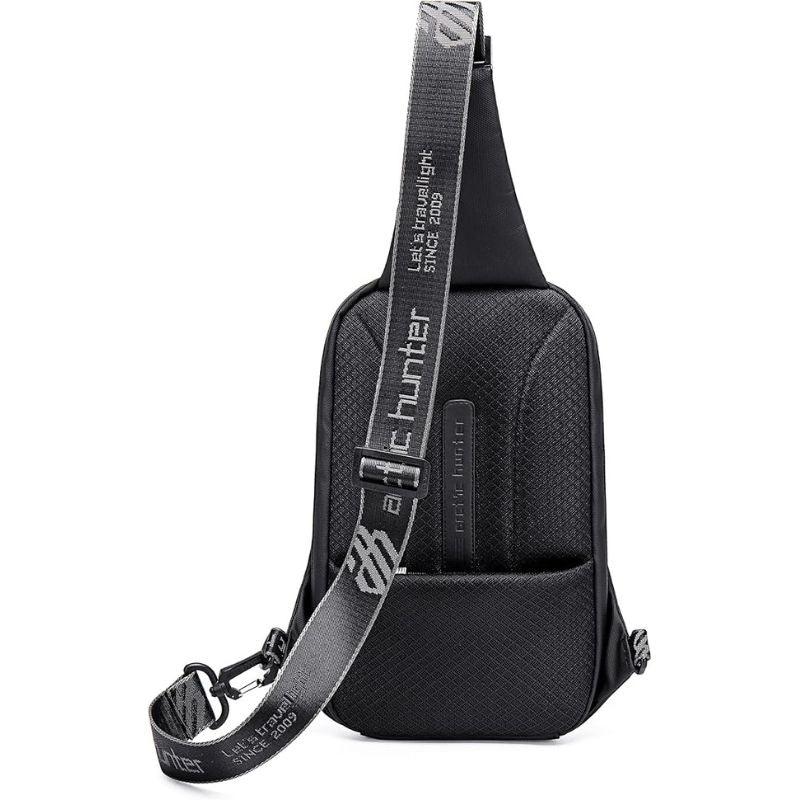 Arctic Hunter Semi Hard Shell Cross-Body Bag - Water Resistant, Anti-Theft Unisex Fashion Shoulder Bag for Travel, Business, and Casual Use, Model XB00126 Black