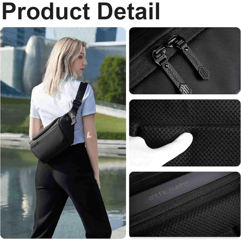 Arctic Hunter Stylish Crossbody Bag - Anti-Theft Water-Resistant Chest Bag for Men and Women | Perfect for Shopping, Travel, Office, and Hiking - Model Y00561