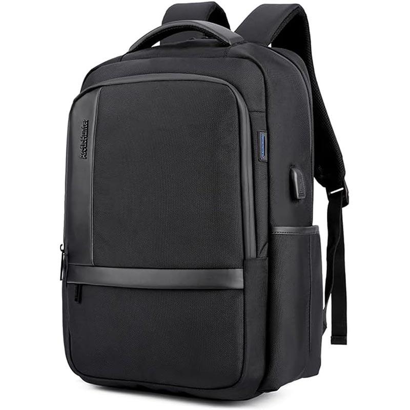 Arctic Hunter Casual Travel Backpack - Water-Resistant Unisex School College Bag with Built-In USB Port and Laptop Compartment for Men and Women, B00120C Black