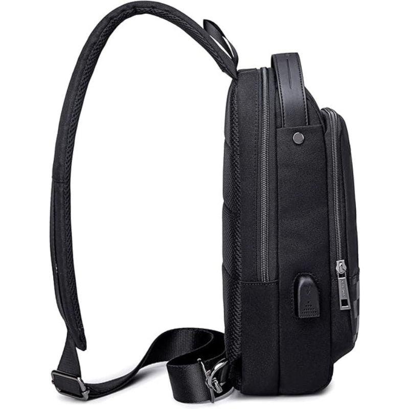 Arctic Hunter Crossbody Sling Bag: Water-Resistant, Anti-Theft, Unisex Small Shoulder Bag with USB Port for Business Travel - XB00105 Black