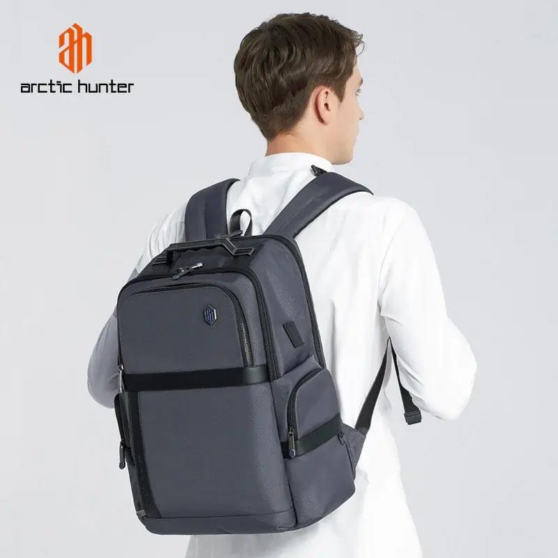 Arctic Hunter Premium TSA-Friendly Laptop Shoulder Backpack | Water & Scratch Resistant Daypack with Built-in USB & Earphone Port for Men and Women - B00449